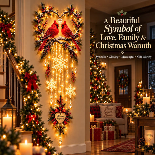 🐦 Always Together Cardinals™ – Lighted Christmas Wall Decor