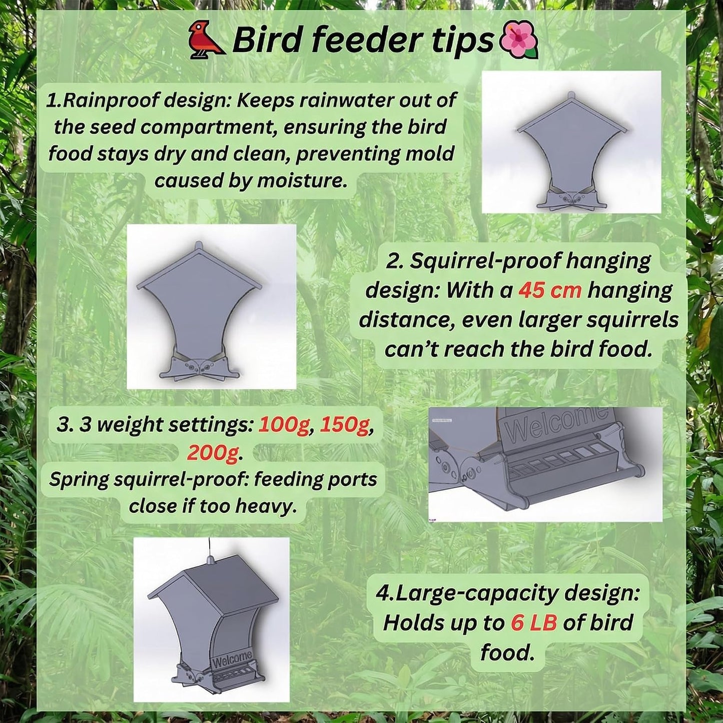 🔥Last Day 49% OFF -Squirrel Proof Bird Feeders for Outdoors
