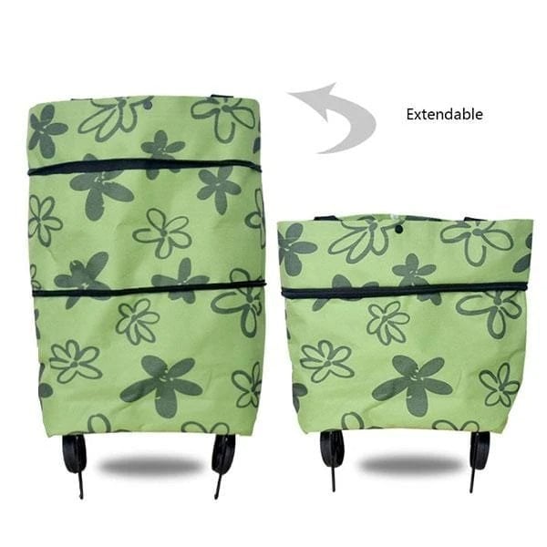 2-in-1 Shopping Bag Foldable Green Bag