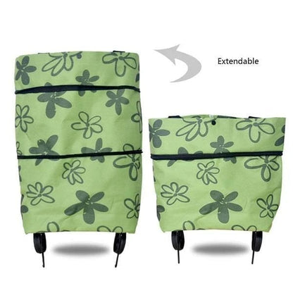 2-in-1 Shopping Bag Foldable Green Bag