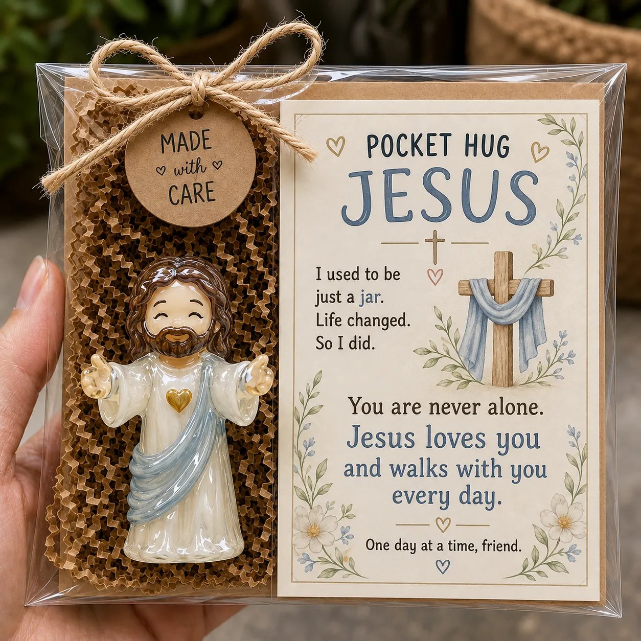 ✨✝️ Faith Pocket Hug Keepsake – Jesus, Mary & Guardian Angel Encouragement Gift