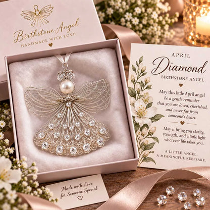 ⏳ Last Day 49% OFF – 👼Handmade Birthstone Angel Wire Ornament |12 Meaningful Birthstone Colors with Keepsake Card ✨
