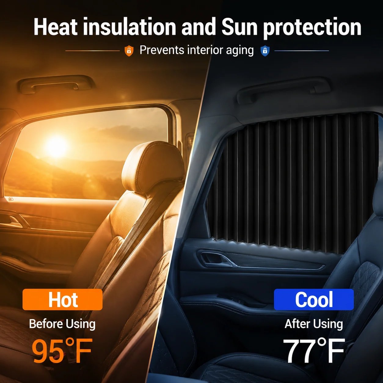 🚗4 Pcs Magnetic Car Side Window Sun Shades