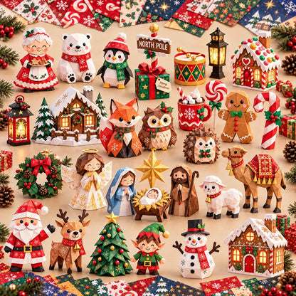 🔥🧘Relaxing & Beginner-Friendly- 3D DIY Paper Christmas(💕Step-by-Step Guide Included)