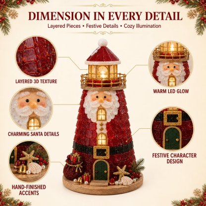 🎄Beginner-Friendly DIY Lighted Christmas Character Sea Glass-Style Lighthouse Kit Collection | Complete Kit with Sea Glass-Style Pieces, LED Lights & Step-by-Step Guide Included 💕
