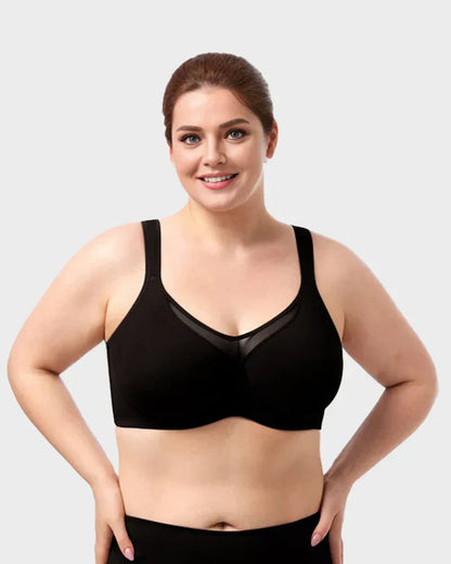 💐Women's Elegant Sheer Full Coverage Minimizer Bra ✨ Plus Size for Large Busts | No Digging, No Spillage & Ultra Comfy