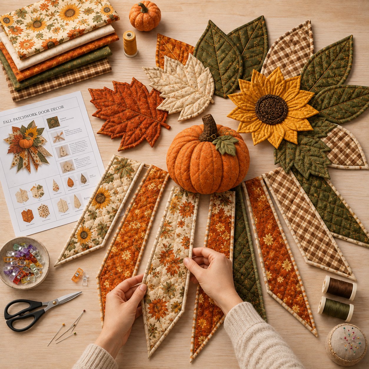 🔥Last Day 49% OFF - 🎃🎀 Oversized Seasonal Quilted Door Bow DIY Sewing Kit(📦Buy 2 Free Shipping)