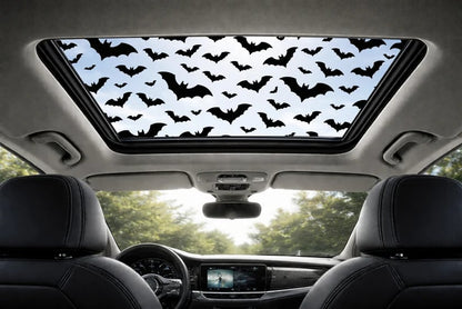 🕸🦇Halloween Sunroof Decal – Gothic Spiderweb & Bats Window Overlay