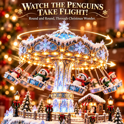 🎄 Kerstaanbieding: 49% korting! 🐧 Pinguïn Winter Swing Carnival – Draaiende kerstdecoratie met lichtjes ❄️✨