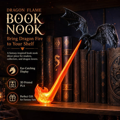 UseFuljoy -🐉 Dragon Flame Book Nook🔥Bookshelf decor gift