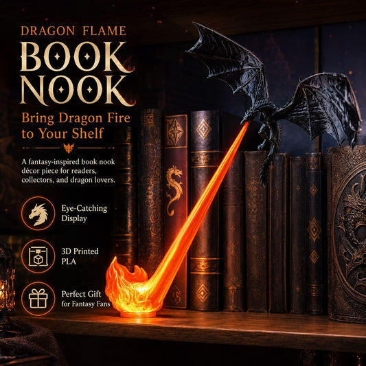 UseFuljoy -🐉 Dragon Flame Book Nook🔥Bookshelf decor gift
