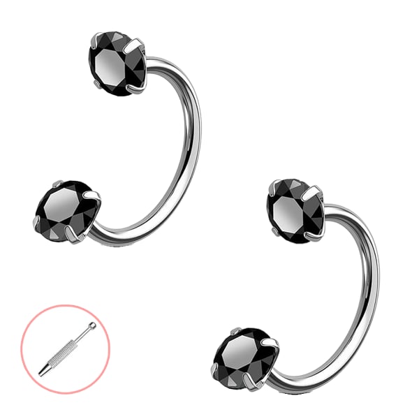 Buy 1 Get 1 Free⏰Horseshoe Gem Nose Ring – Internally Threaded & Comfortable
