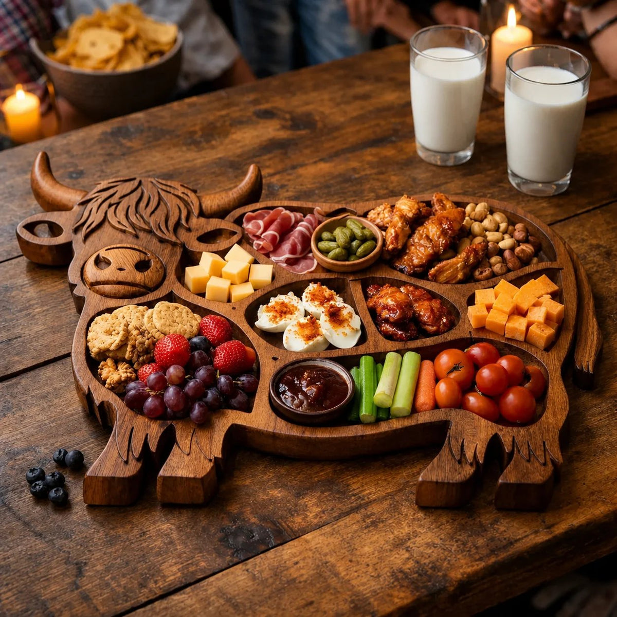 🐂Highland Cow Wooden Charcuterie Board