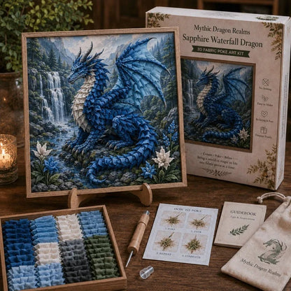 🔥🎁🐉 Mythic Dragon Realms 3D Fabric Poke Art Kit