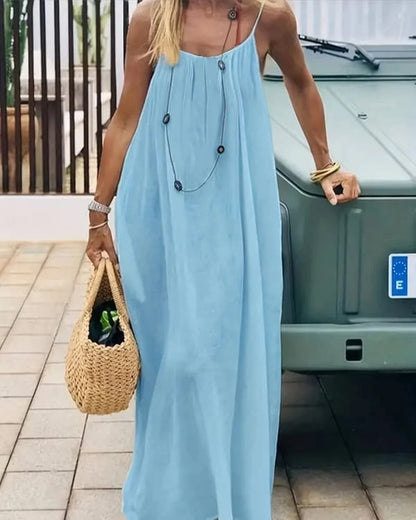 💃Women's Solid Color Backless Cami Dress💕