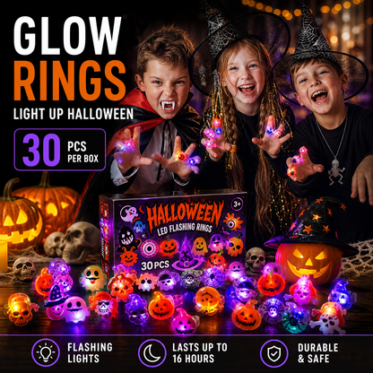 🔥🎃Spooky Season Hot Sale 50% OFF:£10.99‼️✨LED Light Halloween Glowing Ring 💍| Flashing Light‑Up Party Favor for Halloween Night👻