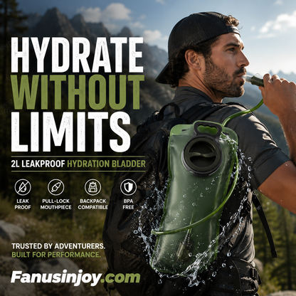 🔥40% Surprise Discount！🏕️Hydrate anytime, anywhere！💦2L Hydration Bladder with Quick-Release Tube