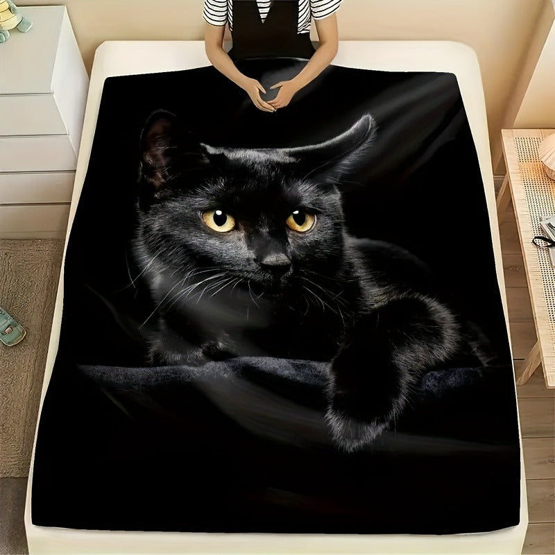Black Cat Cuddly Blanket