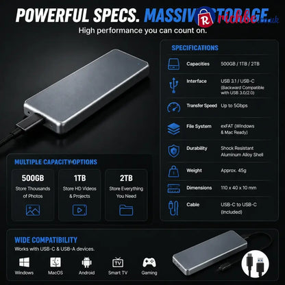 🔥 LAST DAY 48% OFF-Portable External SSD – Protect Your Photos Videos & Important Files
