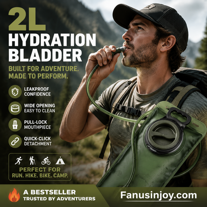 🔥40% Surprise Discount！🏕️Hydrate anytime, anywhere！💦2L Hydration Bladder with Quick-Release Tube