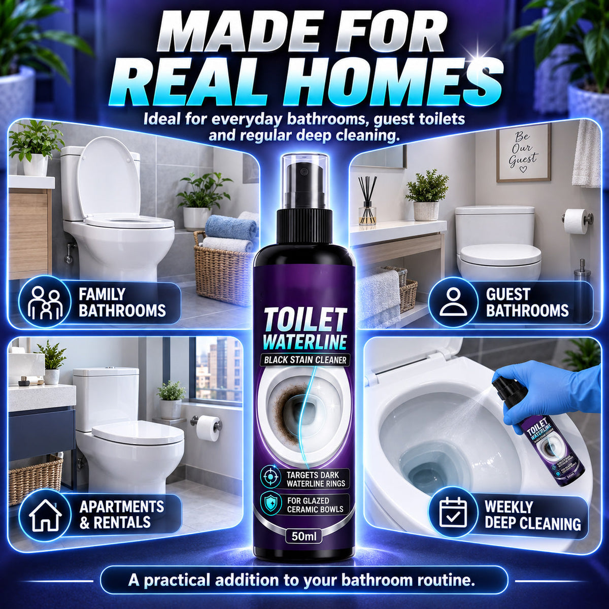 🥳BUY 1 GET 1 FREE🥳Waterline Cleaner! Targets black rings, clinging formula & less scrubbing. Clean bowl – grab yours! ✅