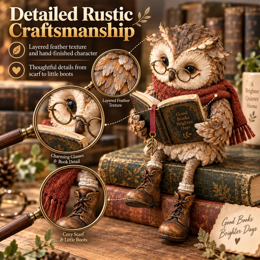 🦉 Lezende uil beeldje