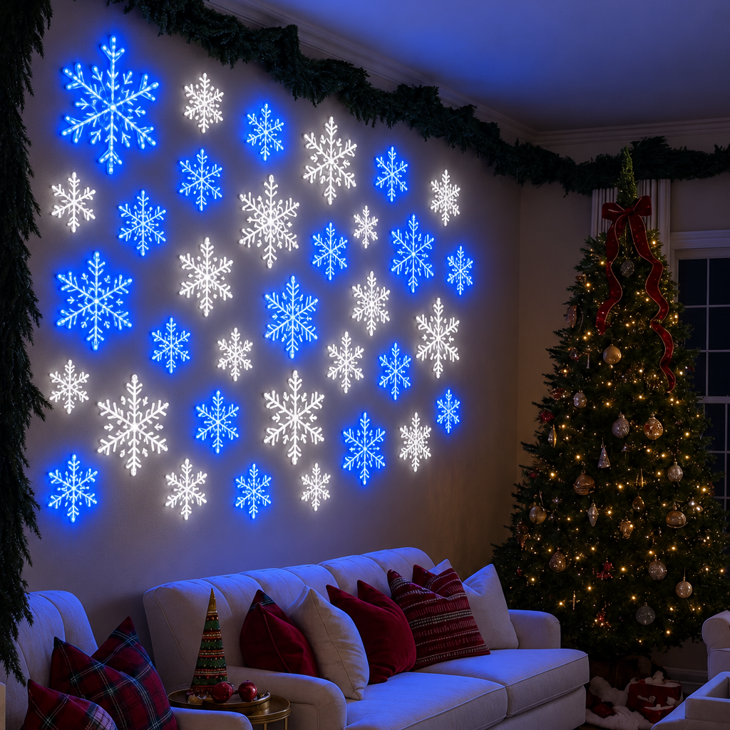 💡🎄LED Snowflake Wall Set