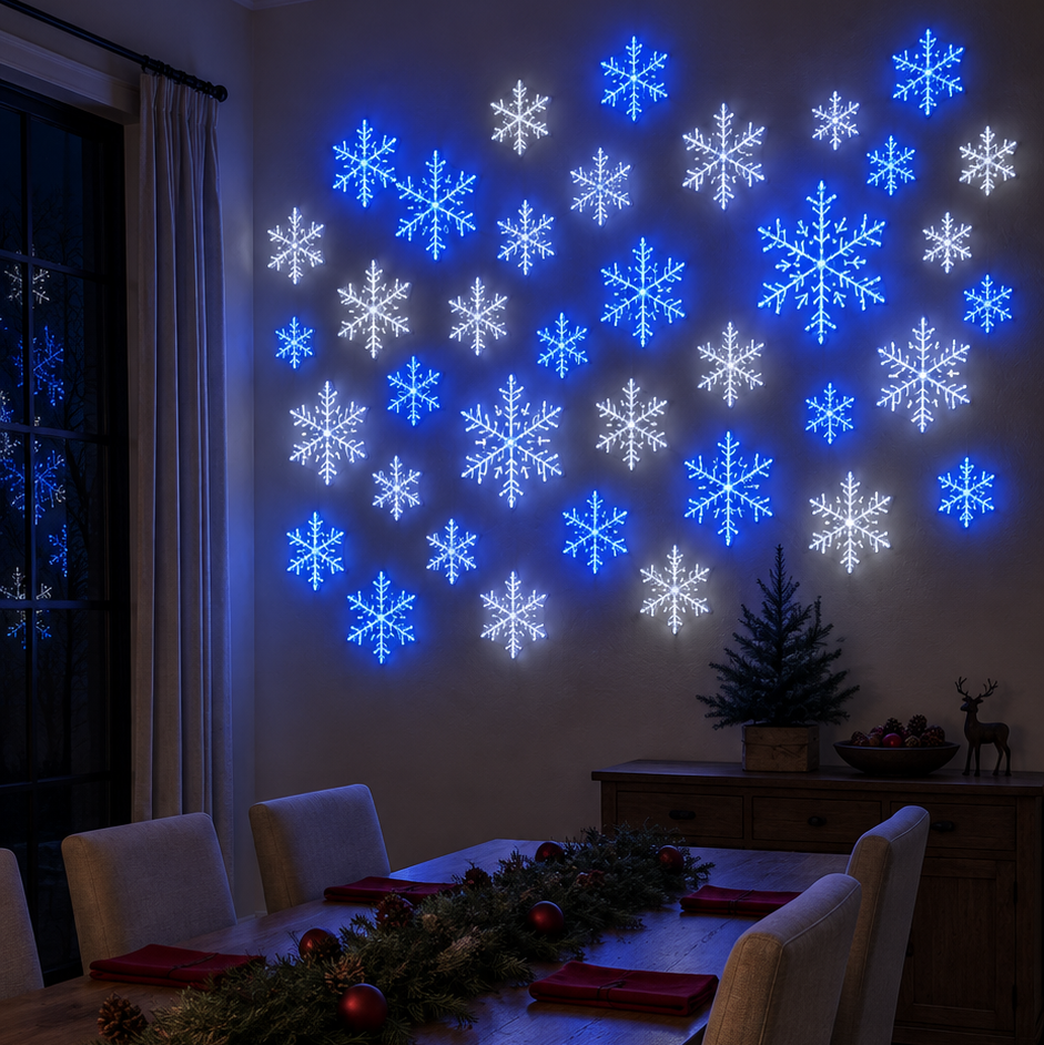💡🎄LED Snowflake Wall Set