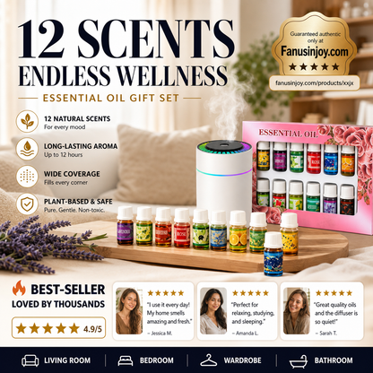🔥Limited Time 50% Off！🎁🌺The fresh scent lifts your mood！🌷12-Pack Water Soluble Essential Oils Set