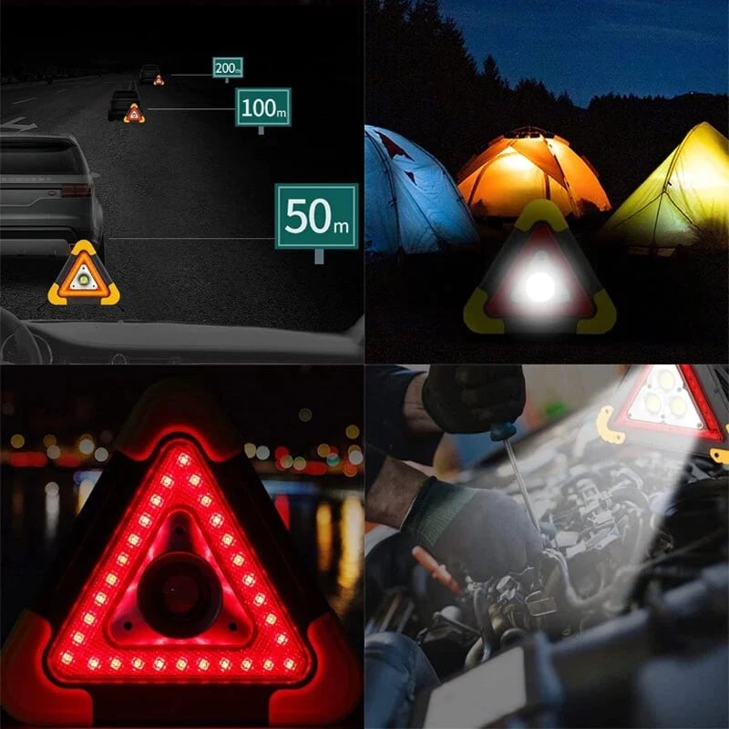 ⏰ LIMITED TIME 50% OFF! 🔥 2-IN-1 Solar Emergency Triangle Warning Light at the Roadside