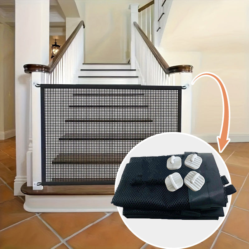 🎉 2026 SALE 50% OFF! 💞 Pet Mesh Gate for Stairs – Drill-Free, Foldable & Portable, Safe Barrier for Dogs & Cats 🐾