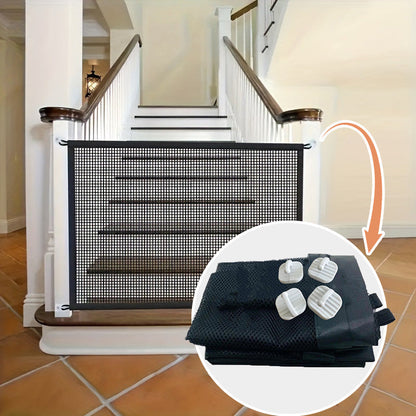 🎉 2026 SALE 50% OFF! 💞 Pet Mesh Gate for Stairs – Drill-Free, Foldable & Portable, Safe Barrier for Dogs & Cats 🐾