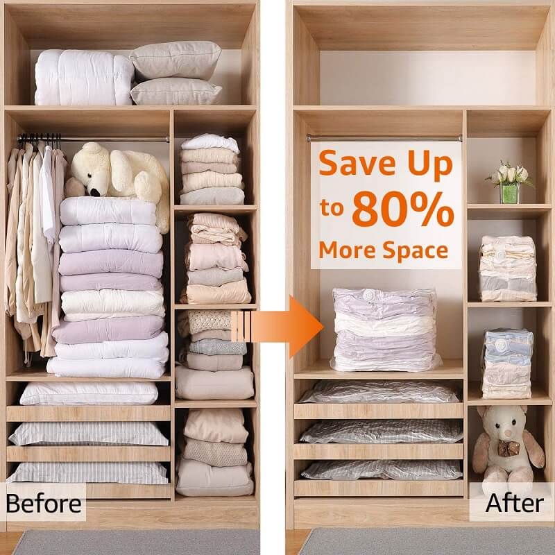 ⏳LAST DAY SALE ONLY !🏆🧳No‑Pump Vacuum Storage Bags – Press & seal, no pump needed. Saves 80% space, keeps clothes dry & dust‑free. Perfect for bulky bedding & off‑season gear. 🛏️🗄️