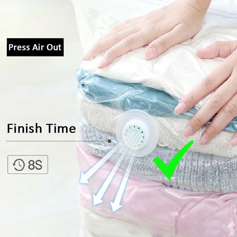 ⏳LAST DAY SALE ONLY !🏆🧳No‑Pump Vacuum Storage Bags – Press & seal, no pump needed. Saves 80% space, keeps clothes dry & dust‑free. Perfect for bulky bedding & off‑season gear. 🛏️🗄️
