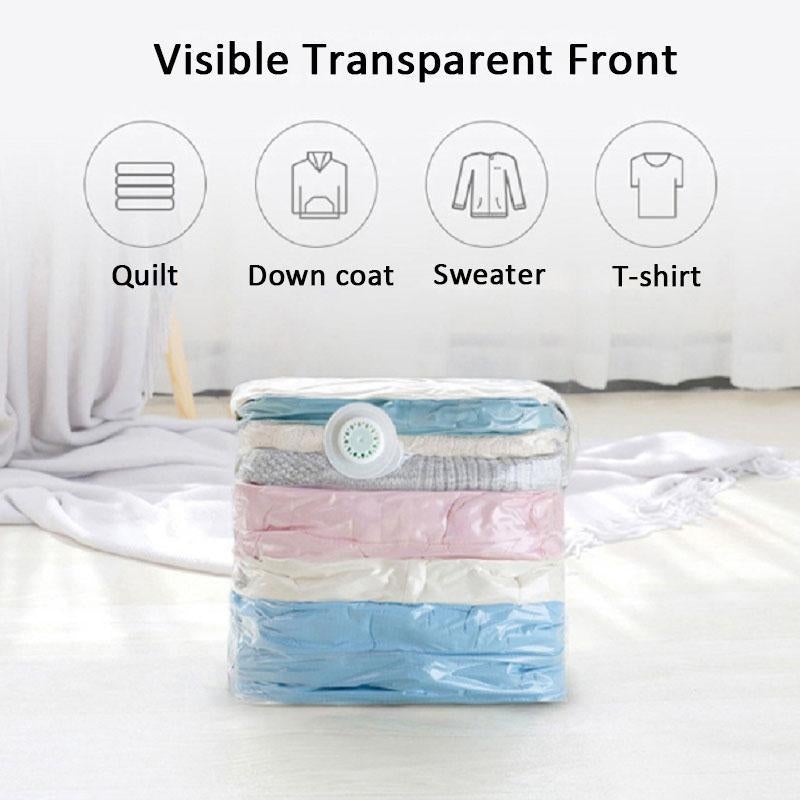 ⏳LAST DAY SALE ONLY !🏆🧳No‑Pump Vacuum Storage Bags – Press & seal, no pump needed. Saves 80% space, keeps clothes dry & dust‑free. Perfect for bulky bedding & off‑season gear. 🛏️🗄️