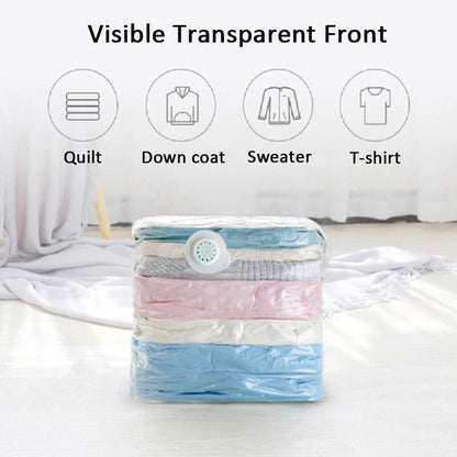 ⏳LAST DAY SALE ONLY !🏆🧳No‑Pump Vacuum Storage Bags – Press & seal, no pump needed. Saves 80% space, keeps clothes dry & dust‑free. Perfect for bulky bedding & off‑season gear. 🛏️🗄️