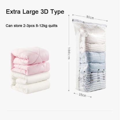 ⏳LAST DAY SALE ONLY !🏆🧳No‑Pump Vacuum Storage Bags – Press & seal, no pump needed. Saves 80% space, keeps clothes dry & dust‑free. Perfect for bulky bedding & off‑season gear. 🛏️🗄️
