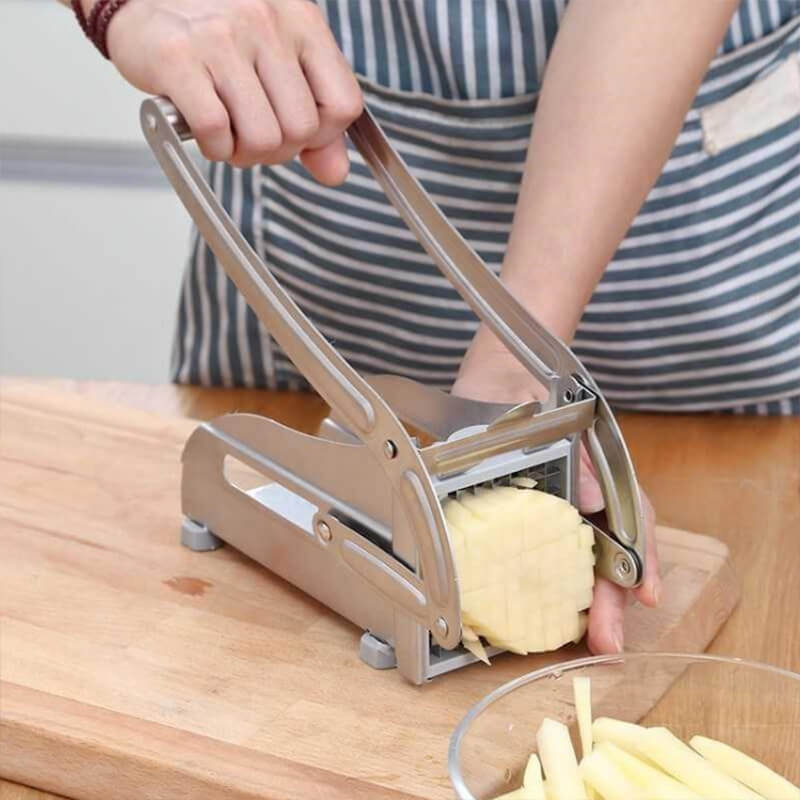 🥔 49% OFF! Stainless Steel Potato & Vegetable Slicer | Strong Suction Base | One-Hand Operation | Quick & Easy Food Prep 🥕