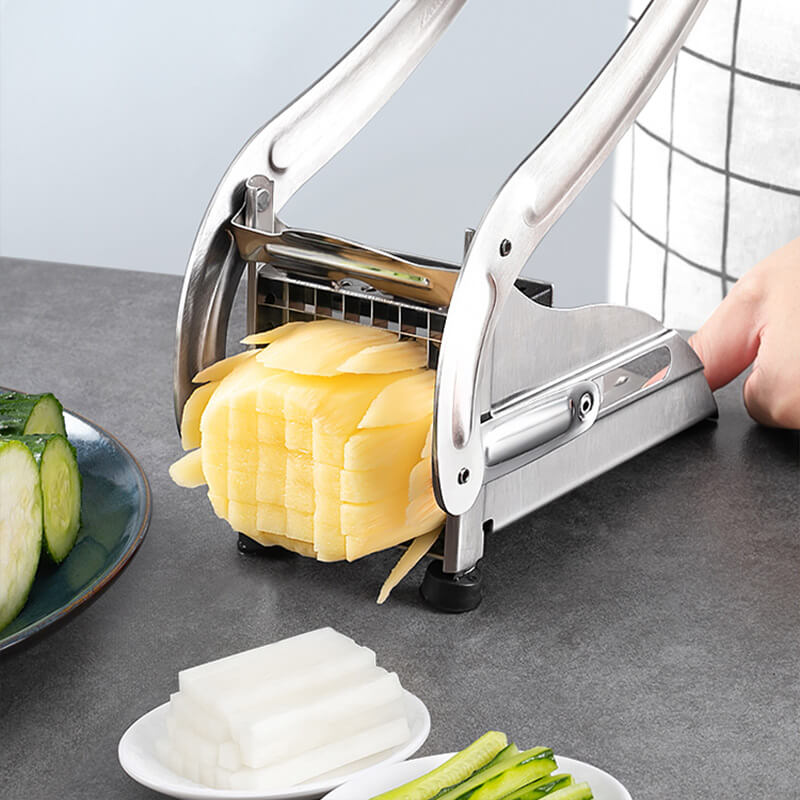 🥔 49% OFF! Stainless Steel Potato & Vegetable Slicer | Strong Suction Base | One-Hand Operation | Quick & Easy Food Prep 🥕