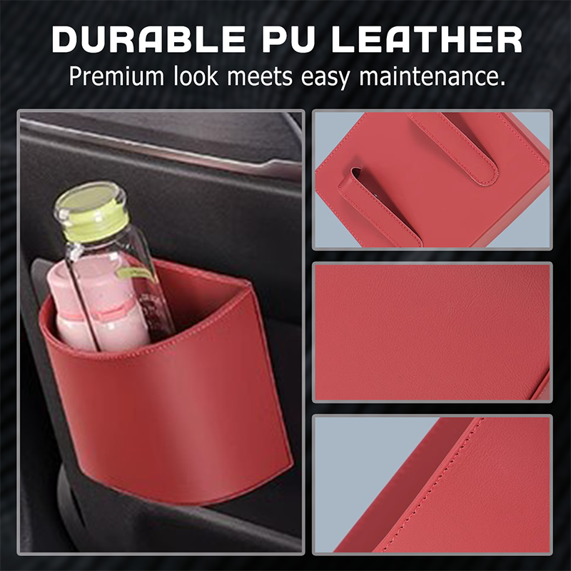 🥳2026 HOT SALE🥳💞50K+ SOLD!🚗🧺 49% OFF! Leather Car Door Cup Holder – Wide‑mouth opening, easy reach for drinks & phone. Clip‑on secure fit. PU leather, tough & stylish. 🛡️✨