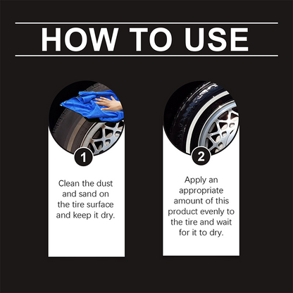 ✨ Tire wax – restores black gloss, blocks UV, repels dirt. Easy & Quick! 🚗