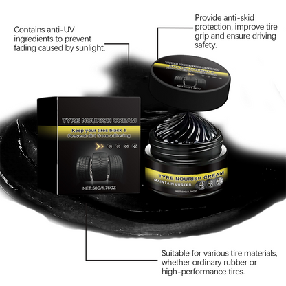✨ Tire wax – restores black gloss, blocks UV, repels dirt. Easy & Quick! 🚗