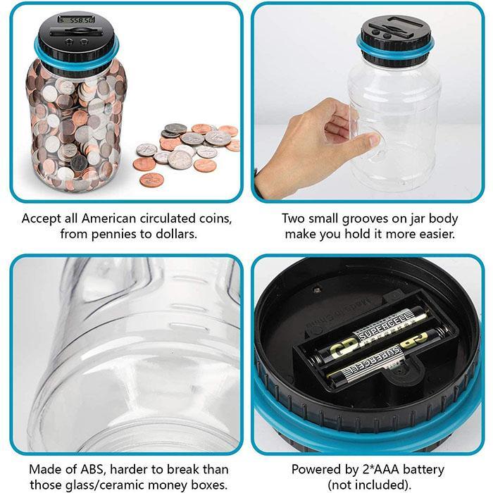 📢📢50% OFF !! ⏰Watch Savings Grow – Digital Money Box with Auto Coin Counting & Target Setting