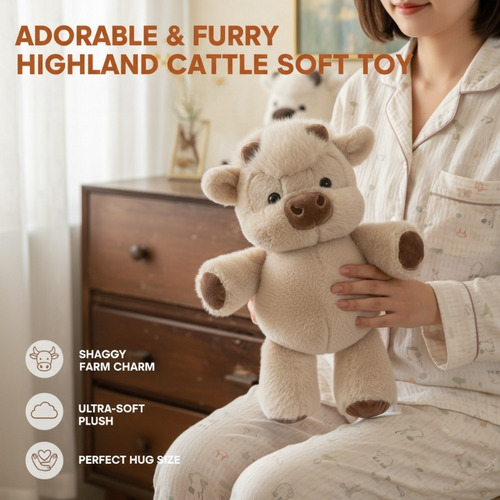 💞Gift Idea Hot Sale 59% OFF🎁🐮Adorable & Furry Highland Cattle Soft Toy🐷