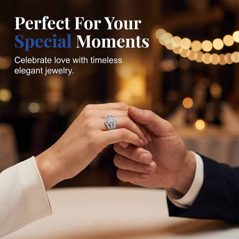 💍 LIMITED-TIME 49% OFF! 💥 Women's Princess Cut Cubic Zirconia Filled Ring – Pave Setting, Multi-Layer Band, Sparkle ✨