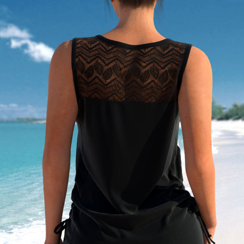 💗LAST DAY SALE 39% OFF- Miraclesuit Women's Tummy Control Tankini Set with Built-In Bra – Flattering Boho Swimwear with Shorts🔥GB