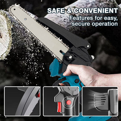 6-inch Cordless Mini Chainsaw with 2 Batteries