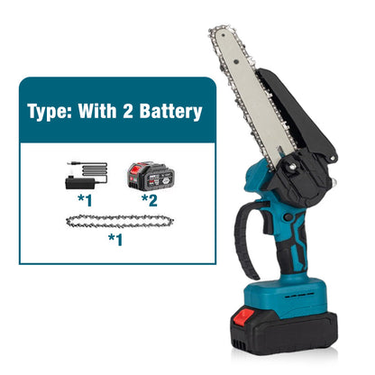 6-inch Cordless Mini Chainsaw with 2 Batteries