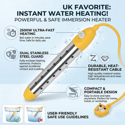 🛁 32% OFF NOW! ⏰ Safe Anti-Scald Immersion Heater for Travel & Home – Compact & overheat protection – Perfect for heating drinks or baby food while travelling – dual voltage & fast heating 🔥