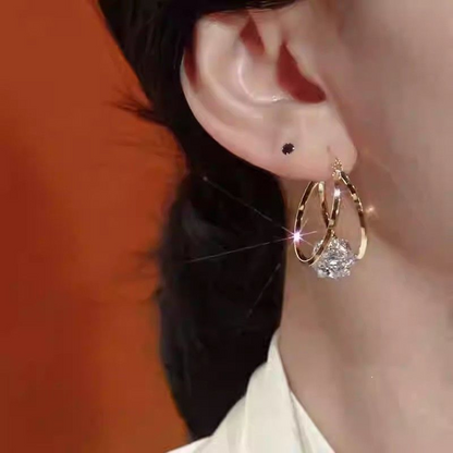💖👍Double Hoop Sparkling Zirconia Ball Earrings